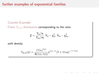 t) 
predicting some other variable whose distribution depends on 
 
z1, . . . , zm  G(z) 
Inference: all those procedures depend on the sample (x1, . . . , xn) 
 