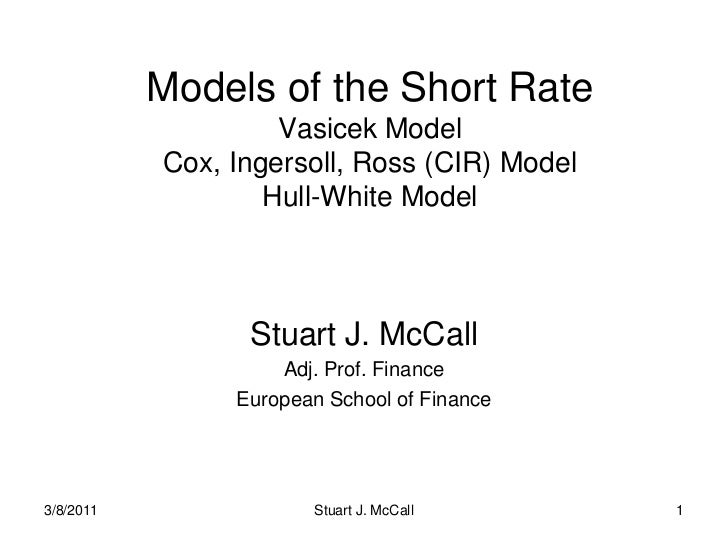Models Of The Short Rate