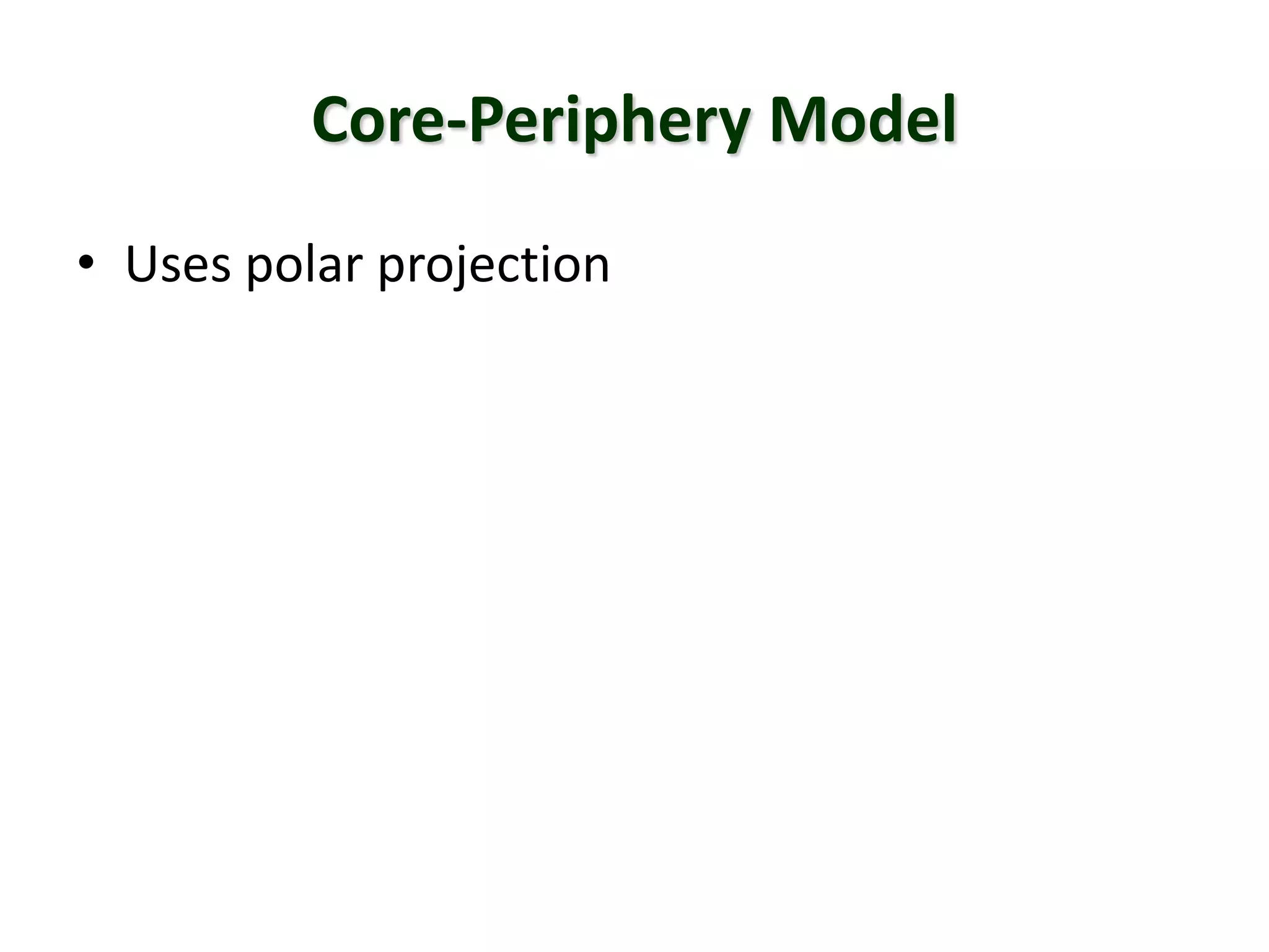 Core-Periphery Model
• Uses polar projection
 
