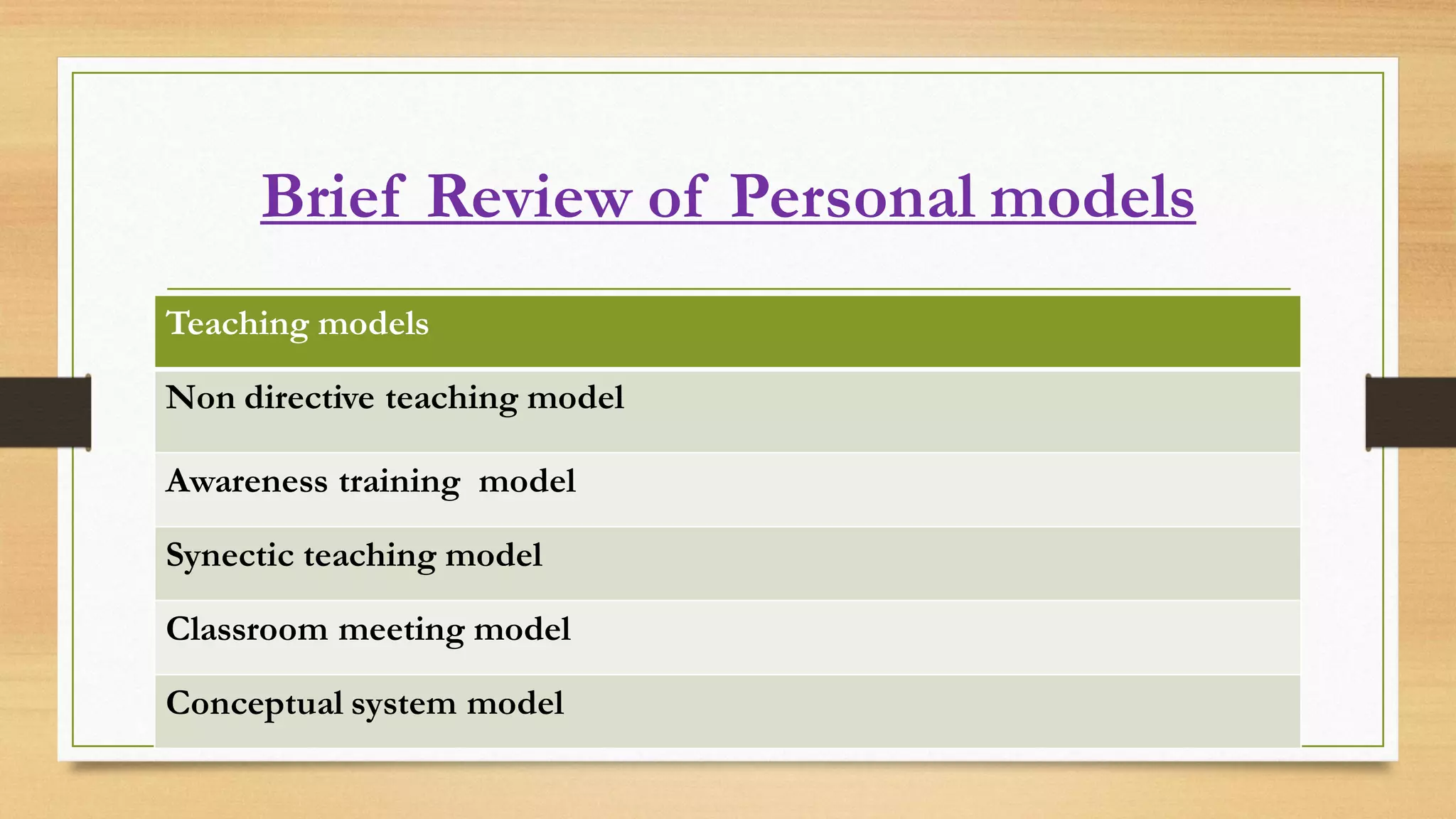 MODELS OF TEACHING | PDF