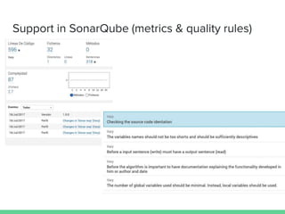 Support in SonarQube (metrics & quality rules)
 