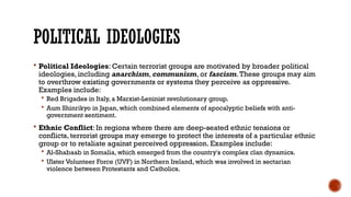 Detailed Presentation Models and ideologies of Terrorism | PPTX
