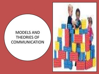 MODELS AND
THEORIES OF
COMMUNICATION
 