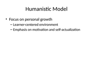 Comprehensive Models of Teaching and Learning: Strategies for Knowledge ...