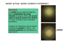 MODEL ACTUAL: MODEL QUÀNTIC O D’ORBITALS
 