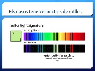 Els gasos tenen espectres de ratlles
 