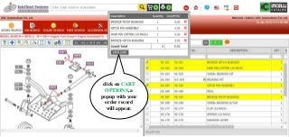 click on CART
OPTIONS, a
popup with your
order record
will appear.
 