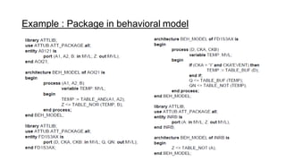 Example : Package in behavioral model
 