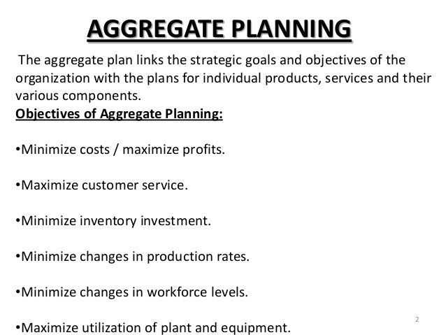 Models Of Aggregate Planning Models Of Aggregate Planning