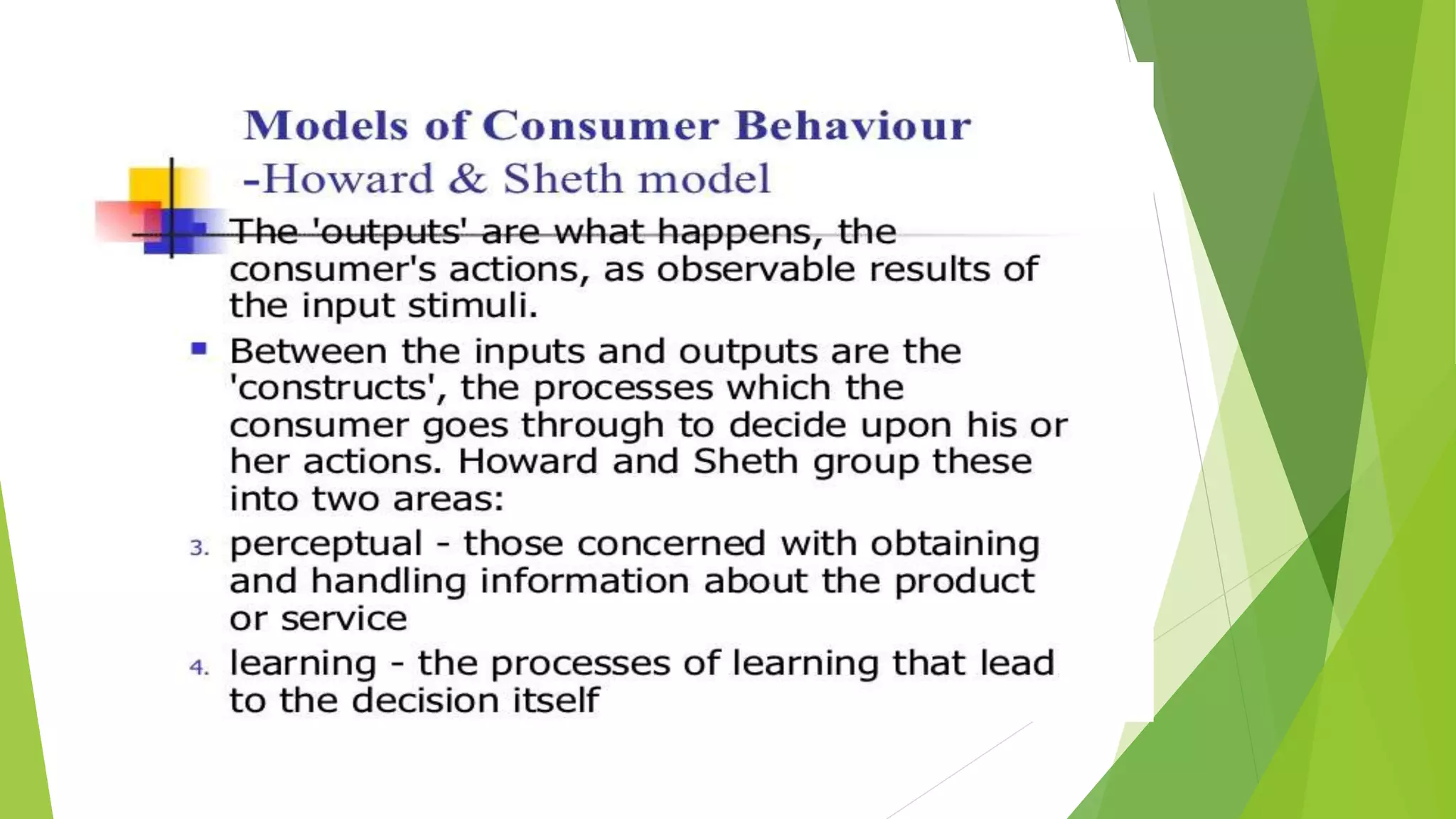 Models of CONSUMER BEHAVIOUR