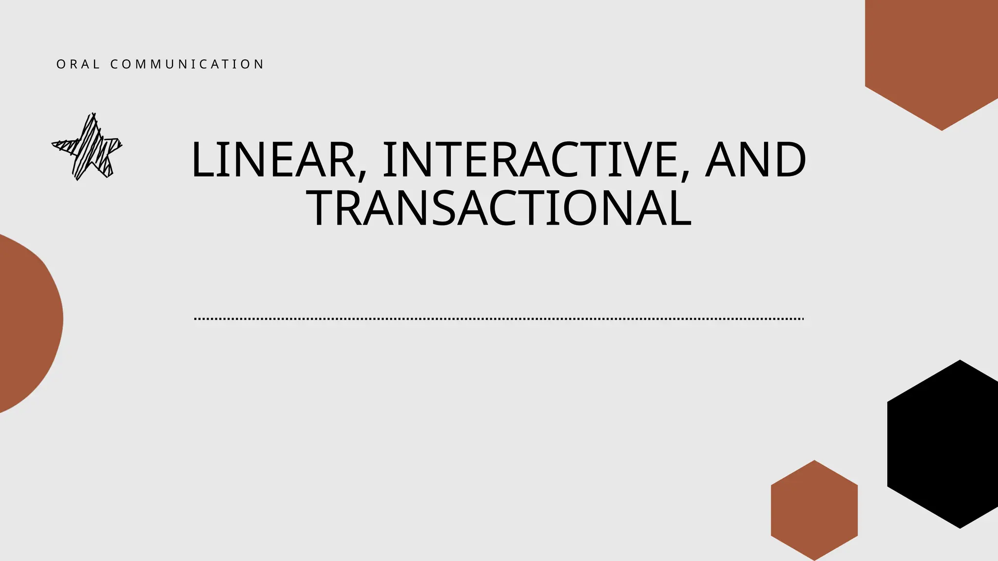 LINEAR, INTERACTIVE, AND
TRANSACTIONAL
O R A L C O M M U N I C A T I O N
 