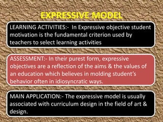 Expressive Model Models of curriculum 1 | PPTX