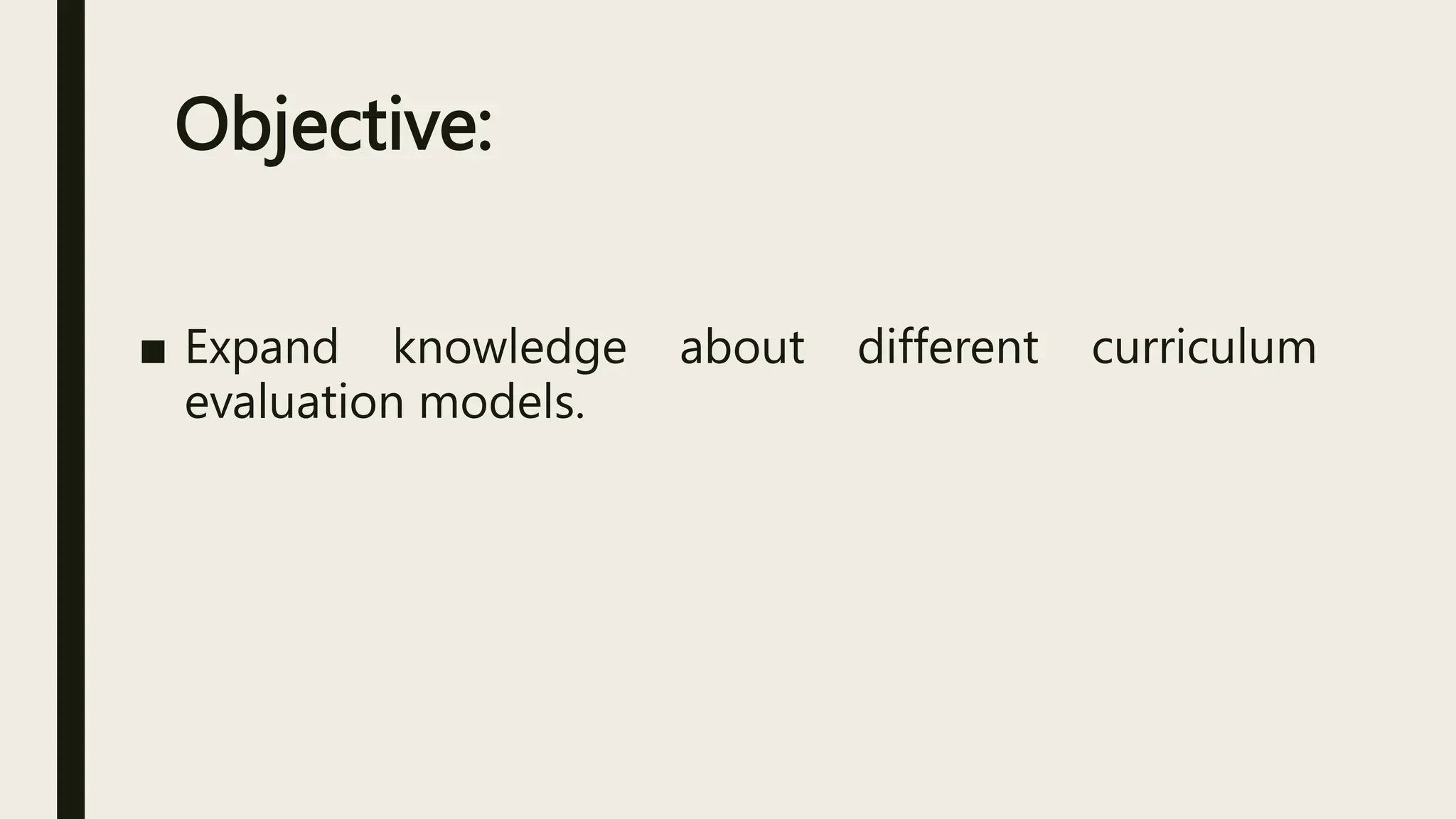Models of curriculum evaluation pptx