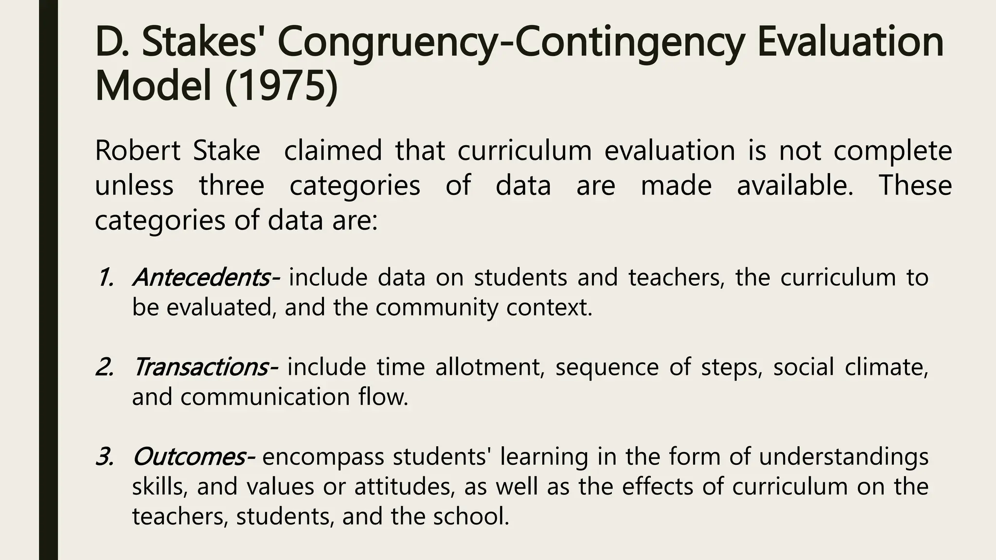 Models of curriculum evaluation pptx