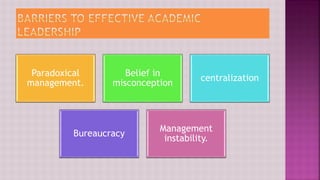 Paradoxical
management.
Belief in
misconception
centralization
Bureaucracy
Management
instability.
 
