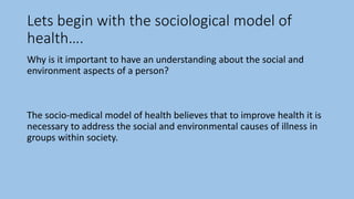 Lesson five - Models of health | PPTX