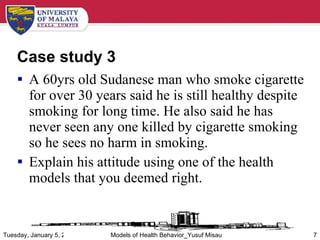 Case study 3 <ul><li>A 60yrs old Sudanese man who smoke cigarette for over 30 years said he is still healthy despite smoki...