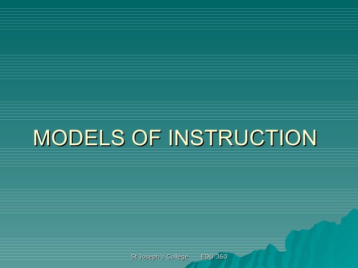 Models Of Instruction