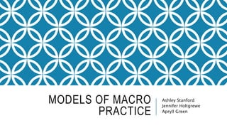 MODELS OF MACRO
PRACTICE
Ashley Stanford
Jennifer Holtgrewe
Apryll Green
 