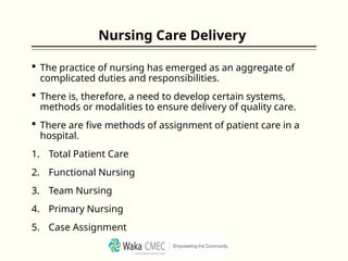 Models of Nursing Care Delivery.pptx | Parenting Babies and Toddlers ...