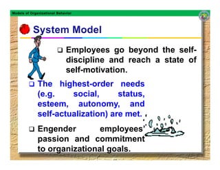 Models of Organizational Behavior




                             Employees go beyond the self-
                         ...