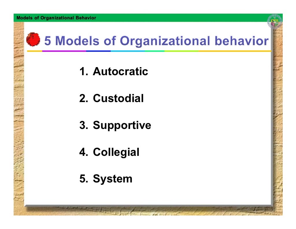 Models Of Organizational Behavior