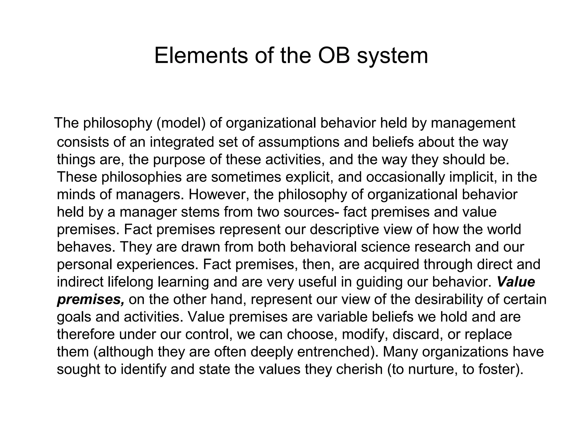 Models of organizational behavior | PPT