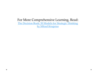 For More Comprehensive Learning, Read:
The Decision Book: 50 Models for Strategic Thinking
by Mikael Krogerus

 