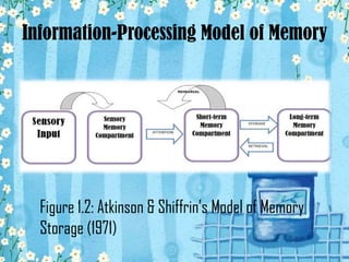 Information-Processing Model of Memory




  Figure 1.2: Atkinson & Shiffrin’s Model of Memory
  Storage (1971)
 