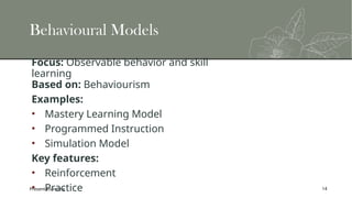 Models of teaching for effective learning | PPTX