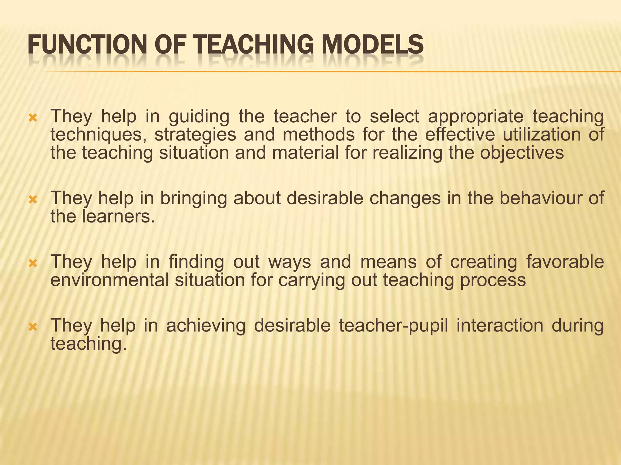 Models of teaching ppt PPT
