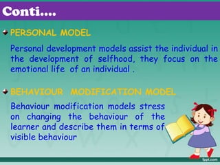 Personal Development Models Models of teaching smitarani behera final | PPTX