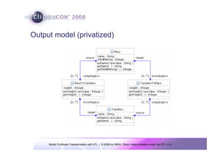 Model-To-Model Transformation with ATL | © 2008 by INRIA, Obeo; made available under the EPL v1.0
Output model (privatized)
 