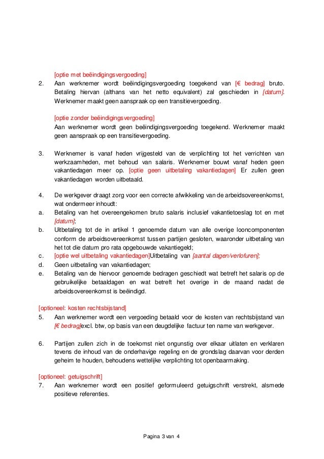 voorbeeldbrief kwijting en decharge