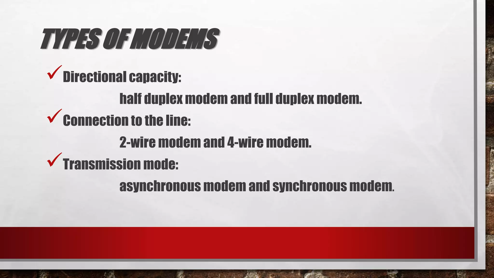 Different Types of Modem PPT