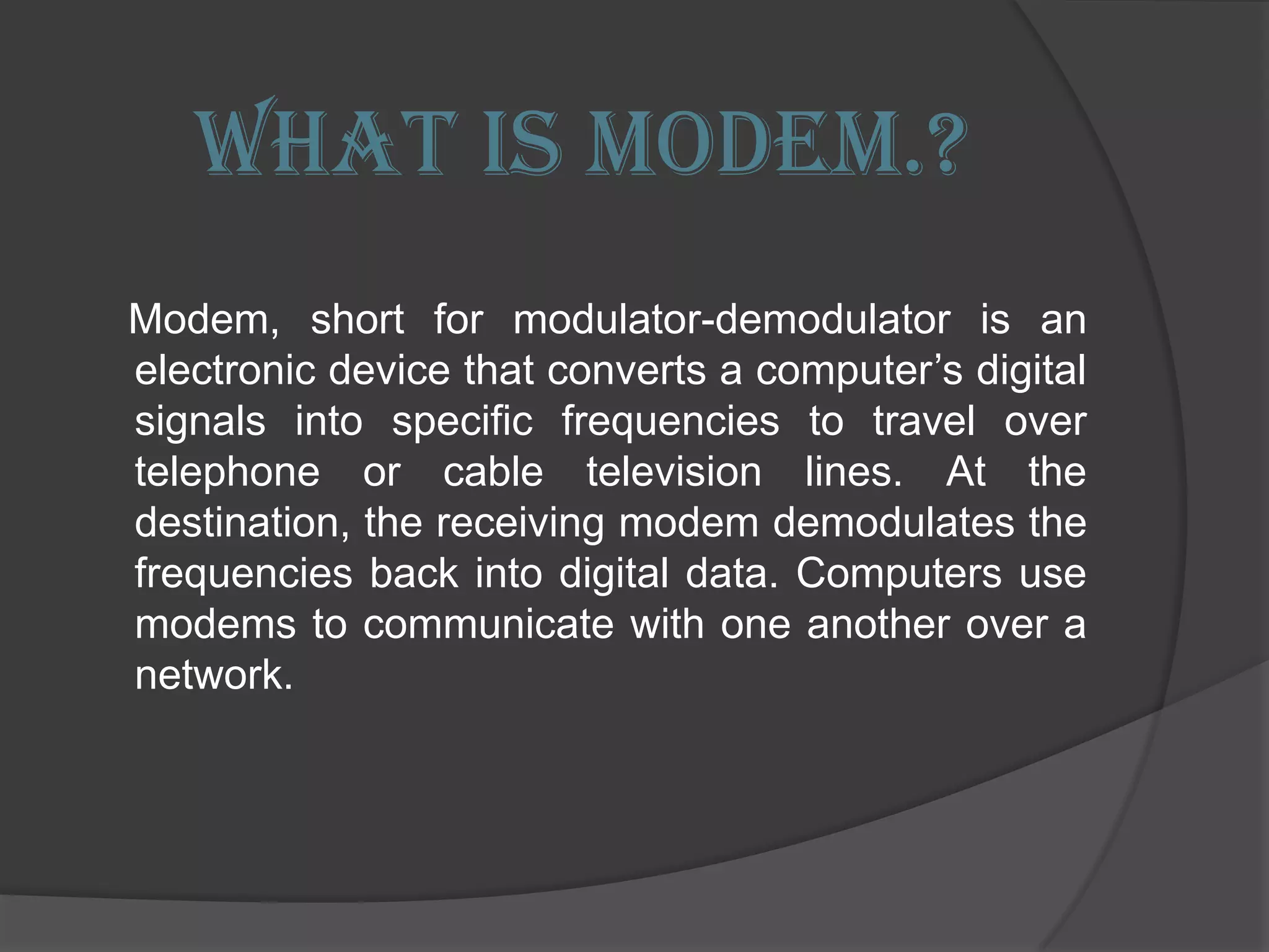 Modem presentation | PPTX