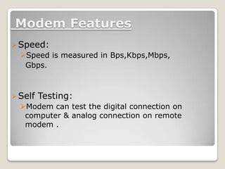 Modem Speed Modem technology | PPTX