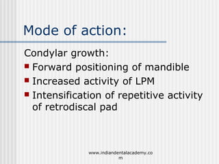 Mode of action of functional appliances /certified fixed orthodontic courses by Indian dental academy  Slide 55