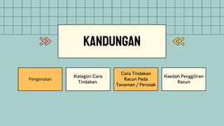 KOD CARA TINDAKAN RACUN MAKHLUK PEROSAK (PESTICIDES MODE OF ACTION) | PPT