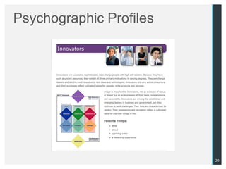 Psychographic Profiles




                         20
 