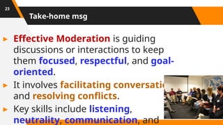 Help Moderate Moderation skills in health professions Education- Introduction and ...