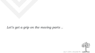 July 11, 2015 | Knoxville TN
Let’s get a grip on the moving parts ..
 