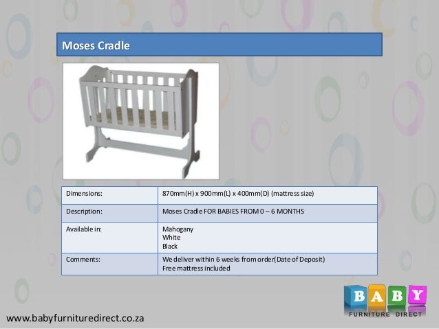 standard cot mattress size south africa