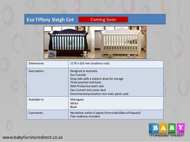 standard cot mattress size south africa