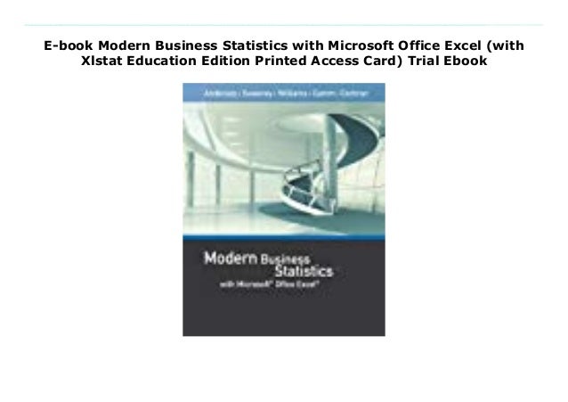 E Book Modern Business Statistics With Microsoft Office Excel With X