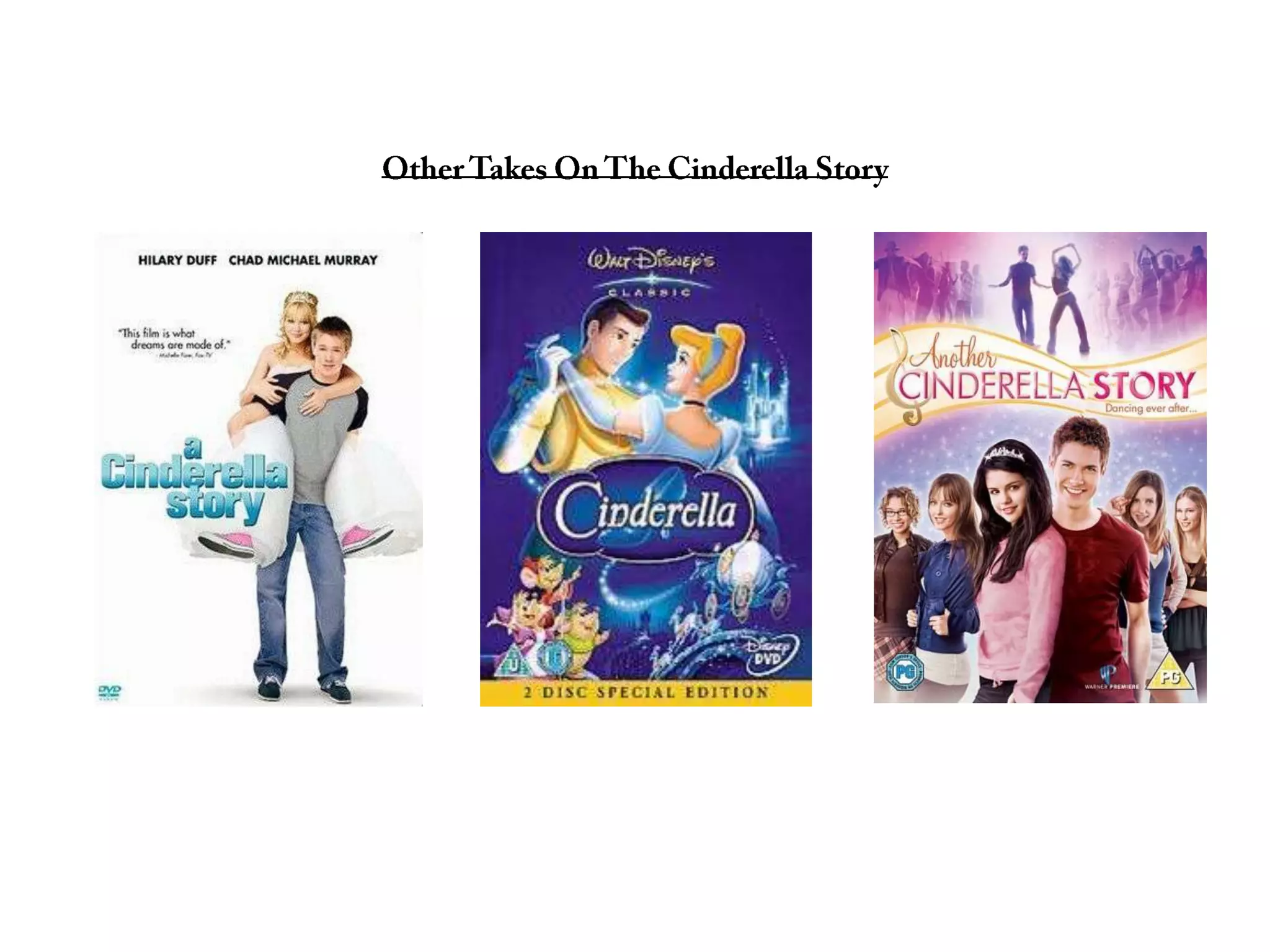 A modern version of Cinderella.Jessica and Jack Not So Happily Ever AfterJessica never had a mother. As long as she could remember, there was nobody except her father, George, and her. George had often shown her pictures of her mother because Jessica was depressed. She never had a mother, but now her dad was trying to replace her mother. The woman, Ellen, was tall, bony, and had an ominous aura around her. She had two spoiled twin daughters, also inheriting her thin, lanky frame. To add to their looks, they were extremely snotty and brusque. Their names were Claudia and Carla. After a few months, George and Ellen were married. Because of her dad’s excessively busy job, going away on business trips for years was normal.Ellen simply loathed Jessica, and Jessica also hated her back. Ellen stole and broke Jessica’s cell phone, laptop, and even scared away her most of her friends, though she still had a few. She had no way of contacting her father now, nor did she have many friends. On top of all that, tedious chores were given to her everyday. If they were not done to Ellen’s satisfaction, Jessica would often be slapped. A combination of all of these factors often left Jessica crying in bed at night and disheartened during the day.Jessica was lovely. Her flaxen hair was long and shiny and her face was free of acne. She was beautiful, even in her old pass-down jeans and shirts. On the other hand the two sisters looked as if they belonged in some haunted house. Their faces were plastered with acne and their hair was just an oily tangle. No matter how much make-up they wore, what sort of acne remover they used, or what sort of dresses they wore, it would never covered up their repulsiveness and their clumsy, maladroit moves.Soon, the prom was upon them. Jack was definitely going to become the Homecoming King. He was extremely popular but also very imperious. The problem was that he did not have a person to go with. Being how arrogant he was, he decided to hold “try-outs”. The two sisters grew really excited and decided to try. They carefully placed make-up and tried on fancy dresses with the help of Ellen. Claudia left in a hurry.No more than five minutes later was she back.“He doesn’t love me!” she wailed and sobbed on her sister’s dress.Carla, discouraged by what happened to her sister, did not go out with Jack.Jessica was dispirited by what her stepsisters said about her being so ugly, so she shied away from asking Jack. One day, her remaining friends came over.“I got turned down…” one of her friends sighed.They all shared stories about what happened when going out with Jack. When it got to Jessica’s turn, she told them she did not ask him. They were all surprised at this, seeing how beautiful Jessica was. They pressured her into asking him and finally, she collapsed. They offered some of their clothes, called Jack and asked him, and after a few hours of preparation, she was ready. When Ellen heard this she refused to let her go. And just to mock Jessica, she claimed that she would let her go if she separated all of the peas from popcorn kernels in three hours. They first called Jack to postpone the date until dinner and he agreed. Her friends helped her and after two and a half hours of sorting they were finally done. Jessica left before her stepmother could say another word. Jack and Jessica headed down to a restaurant downtown and ordered.Her friends waited outside her house (after being kicked out by Jessica’s step-mother) for hours. It was past dark when she got back. Jessica was so excited that she could not keep it in.She spoke. “He said he’ll go to the prom with me.” At first, she was extremely excited but after a while she realized just how arrogant Jack could be.And so, they went to the prom together. Expectedly, Jessica and Jack got voted as the Homecoming King and Queen. They went out for a short time. Jessica grew popular. She grew many friends though her sisters devised plan after plan to make her unpopular again. None of them worked, but Jessica and Jack finally broke up. She complained about him being “too arrogant and so self-centered”. Though she broke up with him, they still stayed friends. There was nothing her stepmother or sisters could do to pop her bubble. Finally, after a year her dad came home. He quit his job because it kept him away from his daughter and he found a new, more flexible job.Read more: http://authspot.com/short-stories/modern-cinderella/2/#ixzz14mIMnWtT