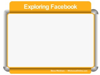 Steve Wickham  •  WickwoodOnline.com Exploring Facebook 