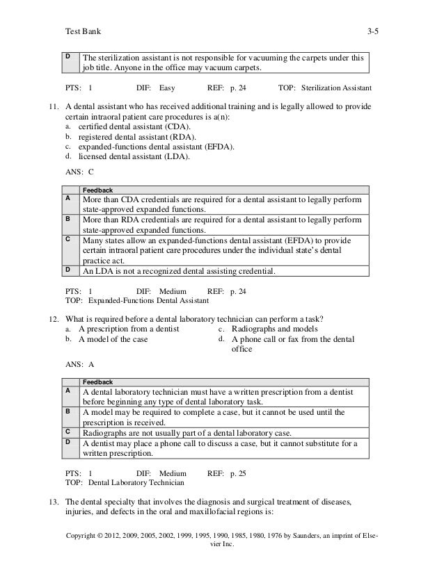 Modern Dental Assisting 10th Edition Bird Test Bank