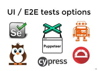 UI / E2E tests optionsUI / E2E tests options
13
 