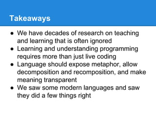 Learning and Modern Programming Languages | PPTX